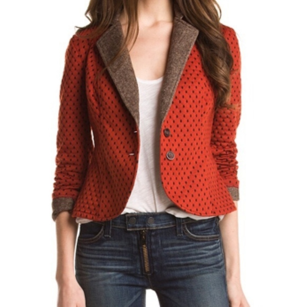 Free People Polka Dot Tweed Blazer